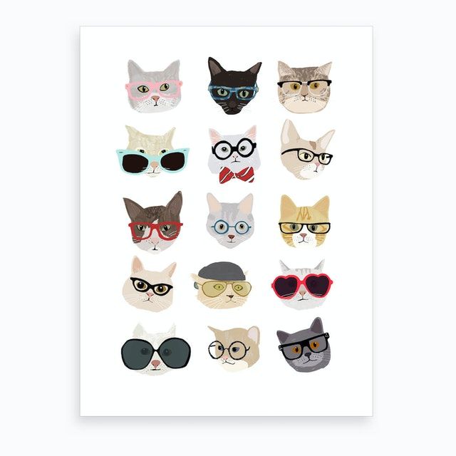 "Cats with glasses" by Hannah Melin
